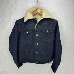 Vintage 60s Carhartt Denim Jacket Sherpa Lined Mens Extra Small 36